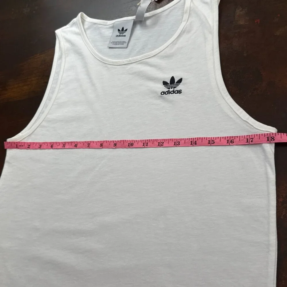 Adidas Essentials Tank Top Men's Sleeveless Shirt White workout training - Picture 6 of 10